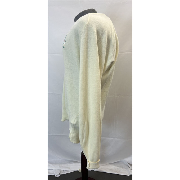 Vintage LOGO 7 Miami Dolphins Logo Ivory Acrylic Sweater Size XL NFL Football FS - Picture 4 of 9